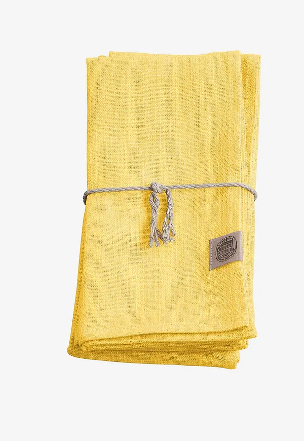 Jättefin servett i gult från Lovely Linen.