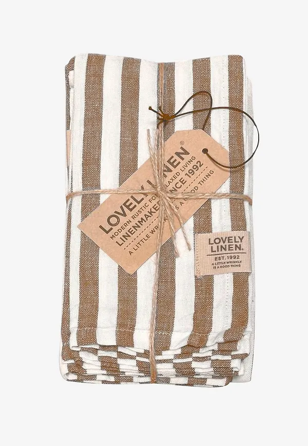 Fantastiskt fin servett i brunt från Lovely Linen.