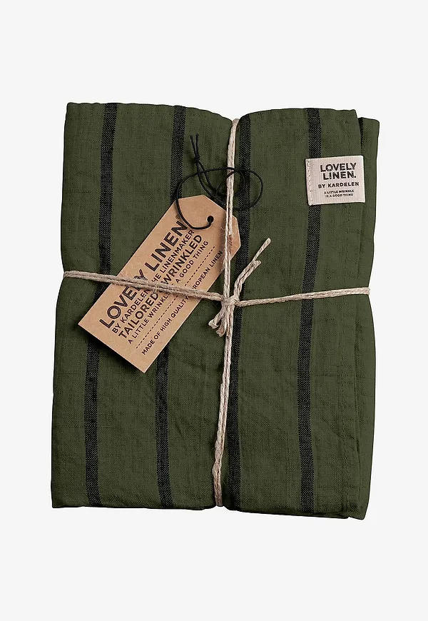 Stilren bordslöpare i grönt från Lovely Linen.
