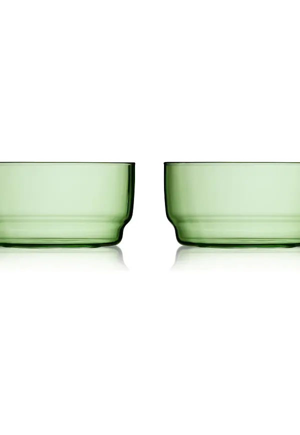 Grön Lyngby Glas-skål i jättefin modell.
