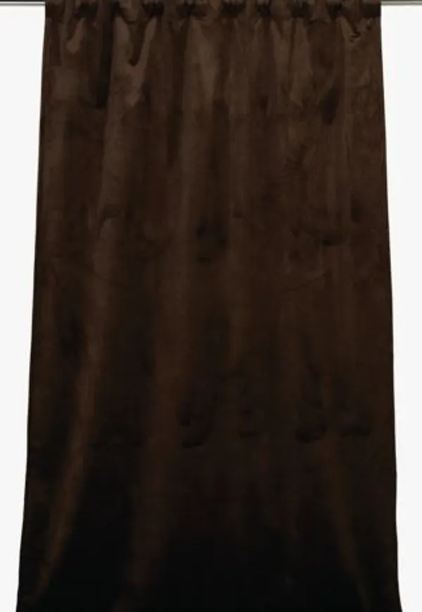 Jättesnygg sammetsgardin i valnöt från hemtex.