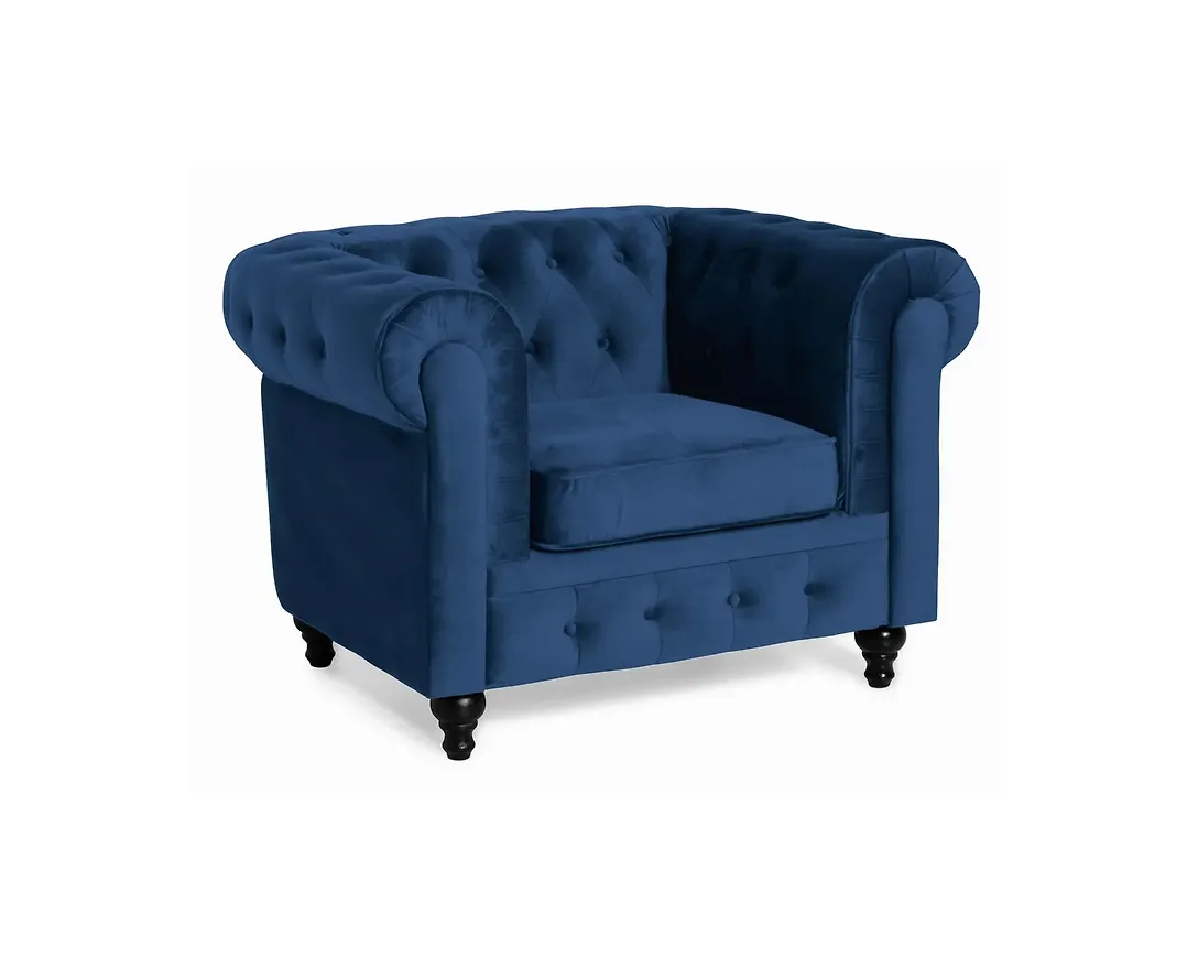 Ikonisk fåtölj i blått från Manor House.