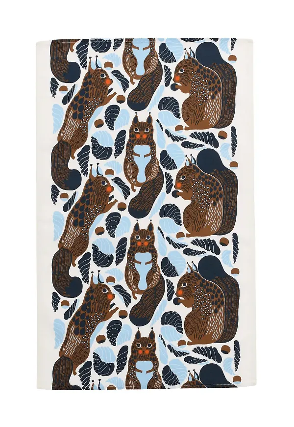 Blå Marimekko-kökshandduk i fantastiskt fin modell.