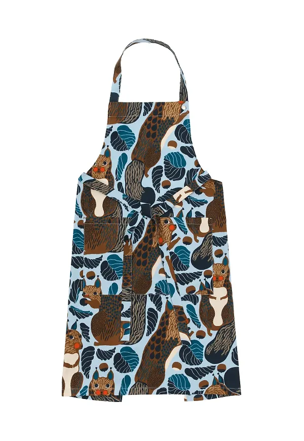 Stilriktig förkläde i blått från Marimekko.