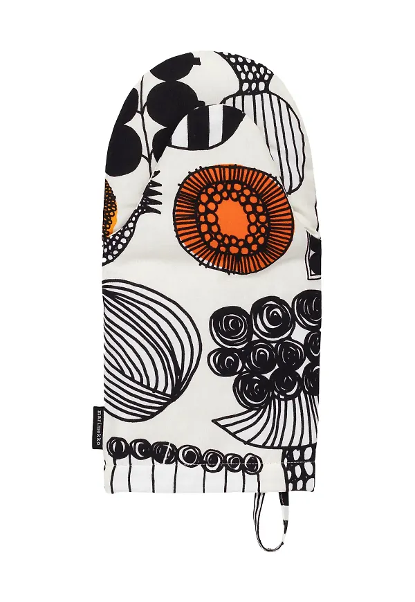 Orange Marimekko-grytvante i riktigt fin modell.