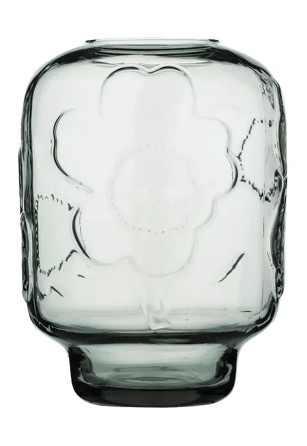 Skön glasvas i grått från Marimekko.