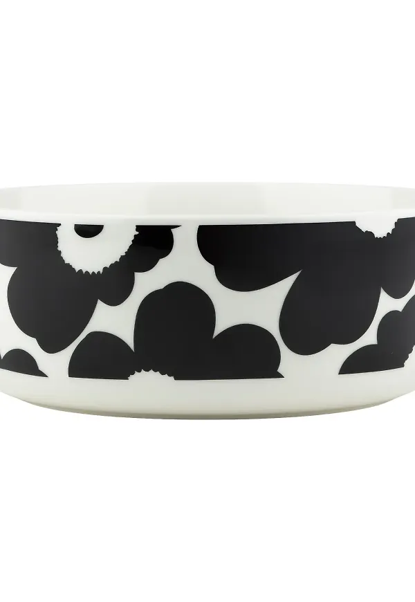Svart Marimekko-skål i supersnygg modell.