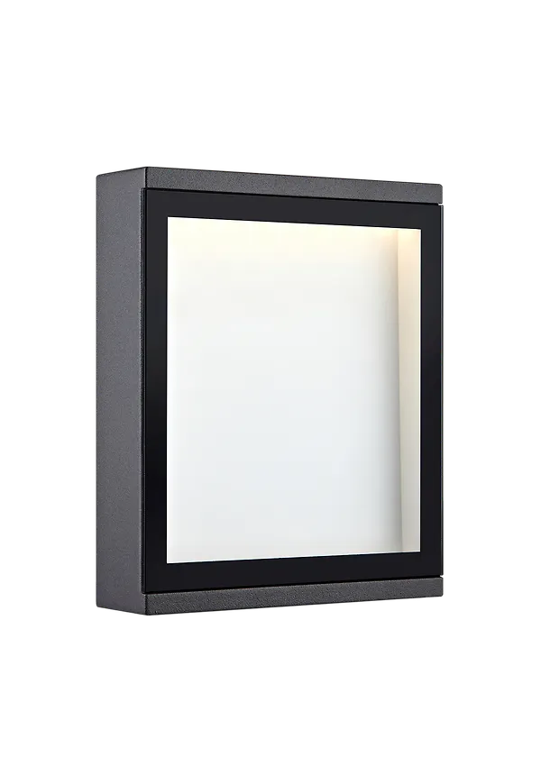 Smickrande markslöjd vägglampa i mörkgrå färg gjord i aluminium.