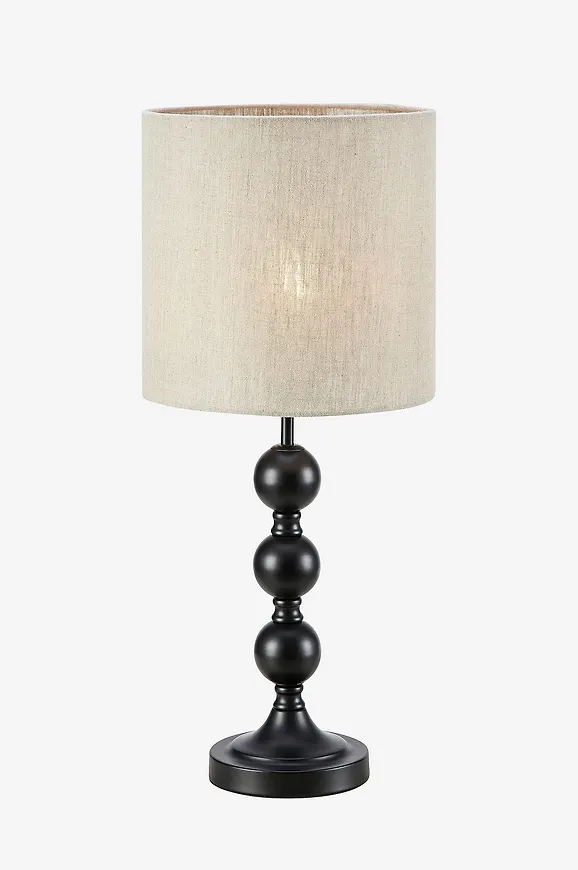 Härlig markslöjd bordslampa i svart färg gjord i linne.