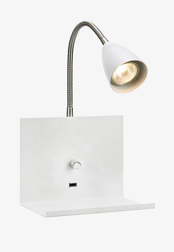 Vit Markslöjd-läslampa i trendig modell.