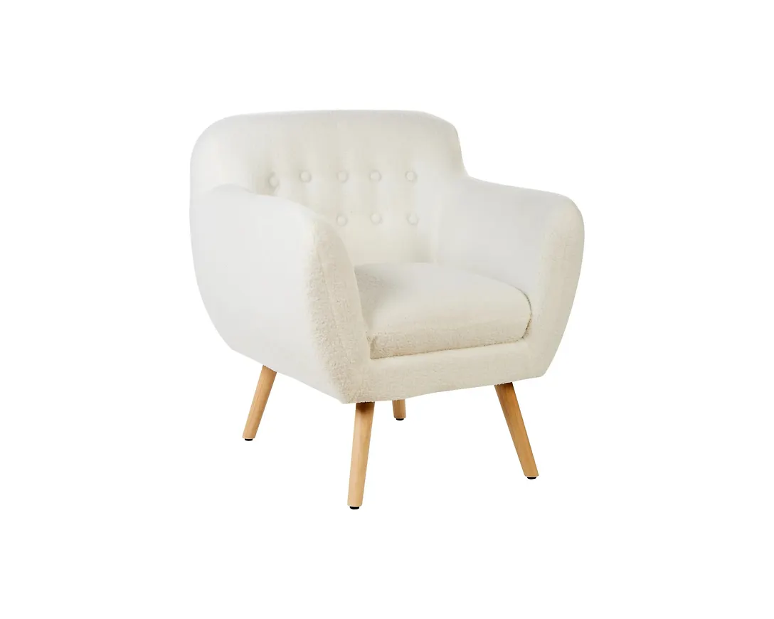 Fantastiskt snygg vit fåtölj 2026 från Beliani.
