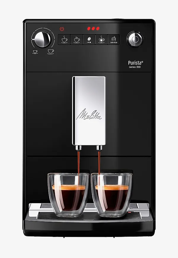 Moderiktig espressomaskin i svart från Melitta.
