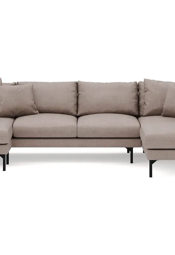 Brun Scandi Days-schäslongsoffa i jättesnygg modell.