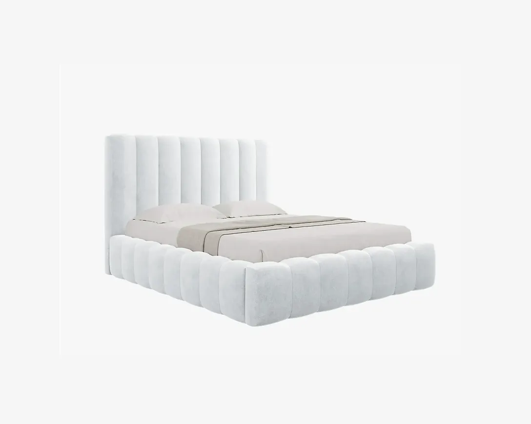 Fantastiskt snygg säng i beiget från Micadoni.