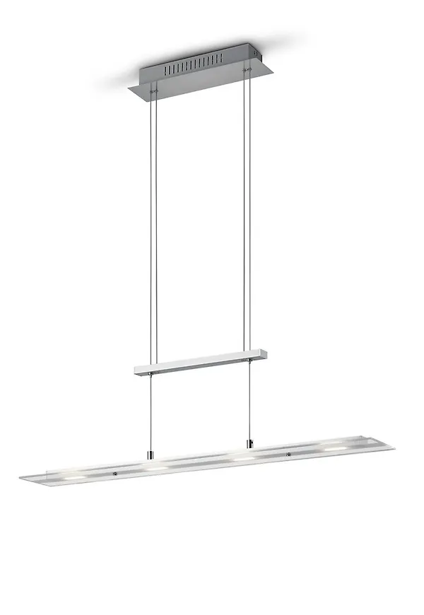 Grå Trio Lighting-sovrumslampa i stilren modell.