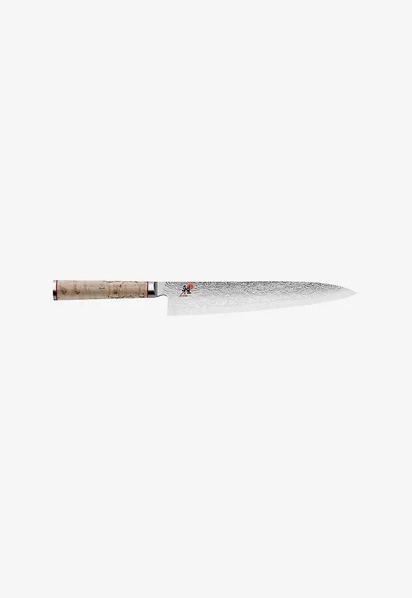 Beige Miyabi-kockkniv i supersnygg modell.