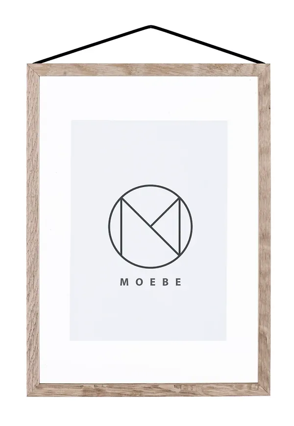 Elegant brun sängram i ek 2025 från Moebe.