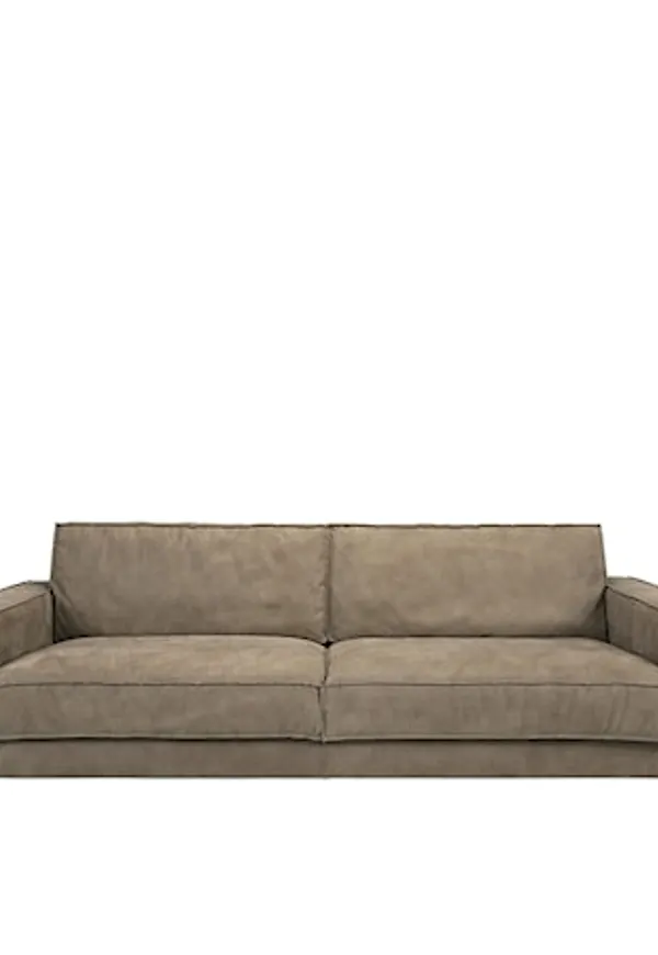 Moderiktig artwood soffa i brun färg gjord i läder.