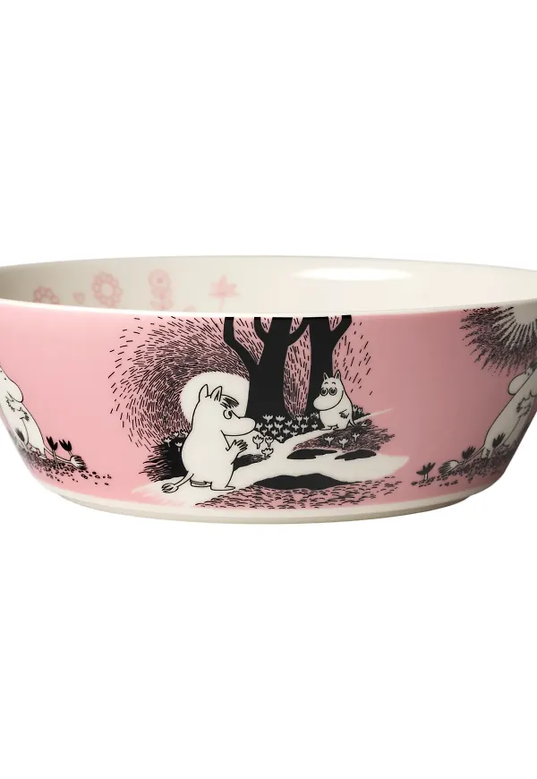Otroligt fin serveringsskål i rosa från Moomin Arabia.