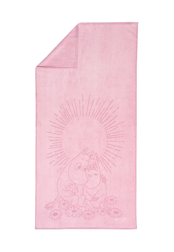 Rosa Moomin Arabia-badhandduk i härlig modell.