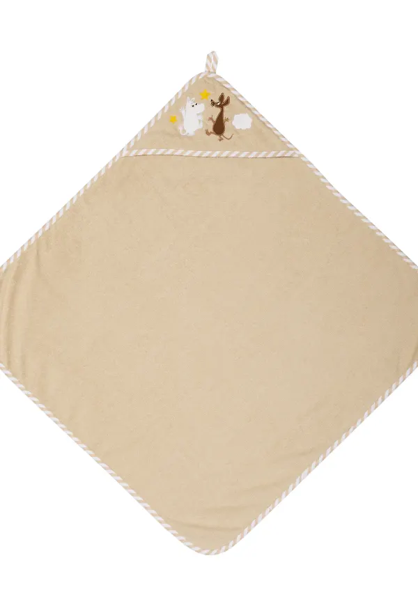 Beige Moomin Arabia-badhandduk i otroligt fin modell.