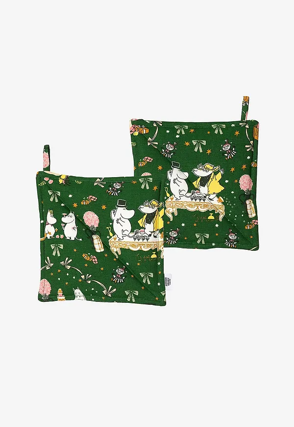 Fantastiskt fin grytlapp i grönt från Moomin Arabia.