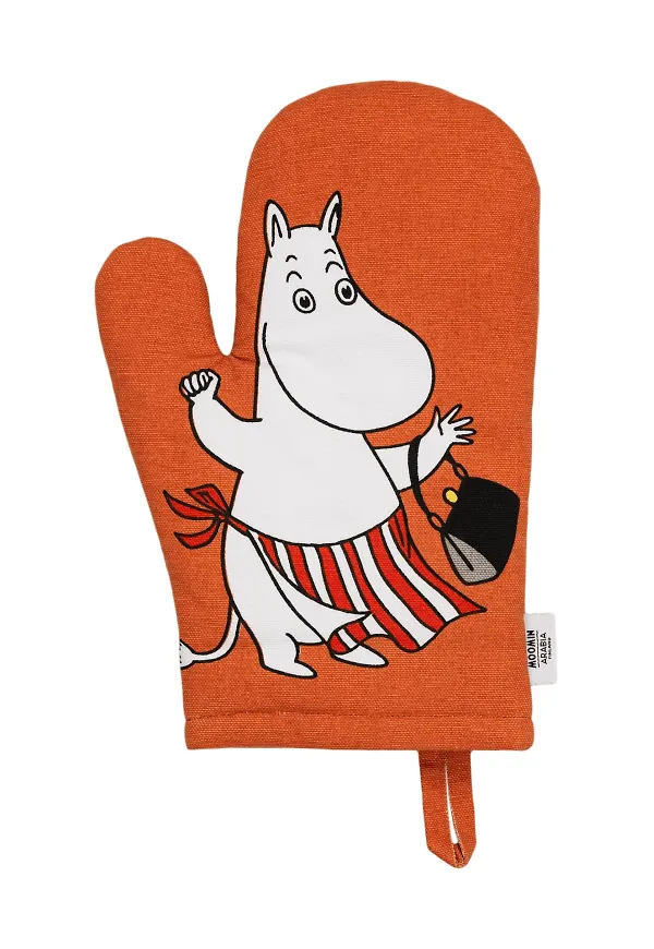 Superfin grytvante i rött från Moomin Arabia.