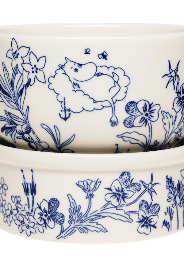 Blå Moomin Arabia-växtkruka i härlig modell.