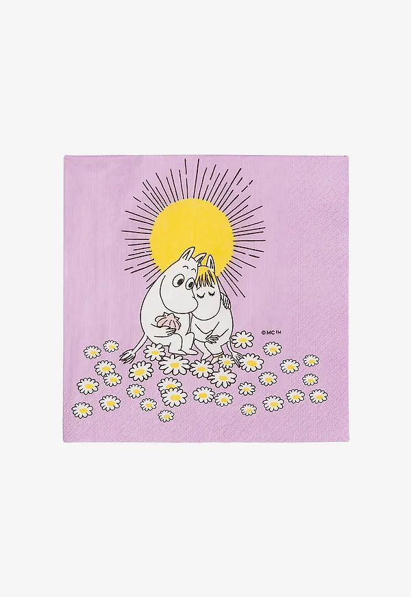 Skön pappersservett i lila från Moomin Arabia.