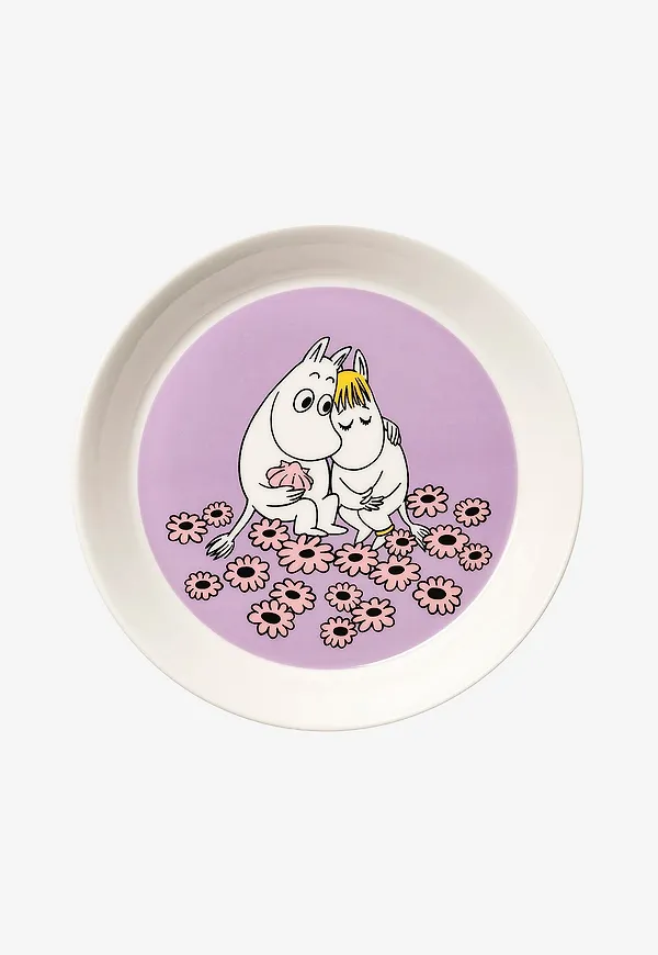 Lila Moomin Arabia-assiett i skön modell.