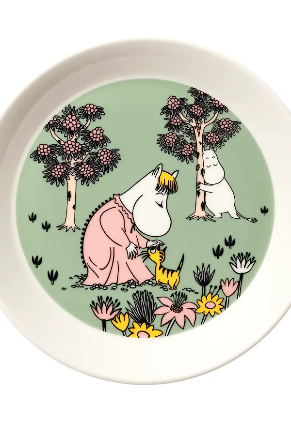 Grön Moomin Arabia-tallrik i exklusiv modell.