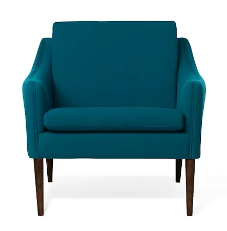 Turkos Warm Nordic-fåtölj i moderiktig modell.