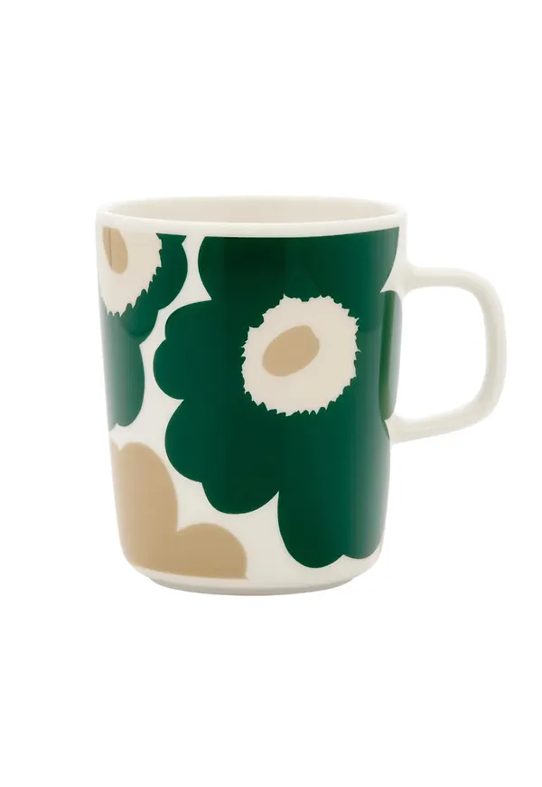 Grön Marimekko-kaffekopp i riktigt trendig modell.