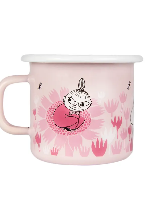 Stilriktig emaljmugg i rosa från Muurla.
