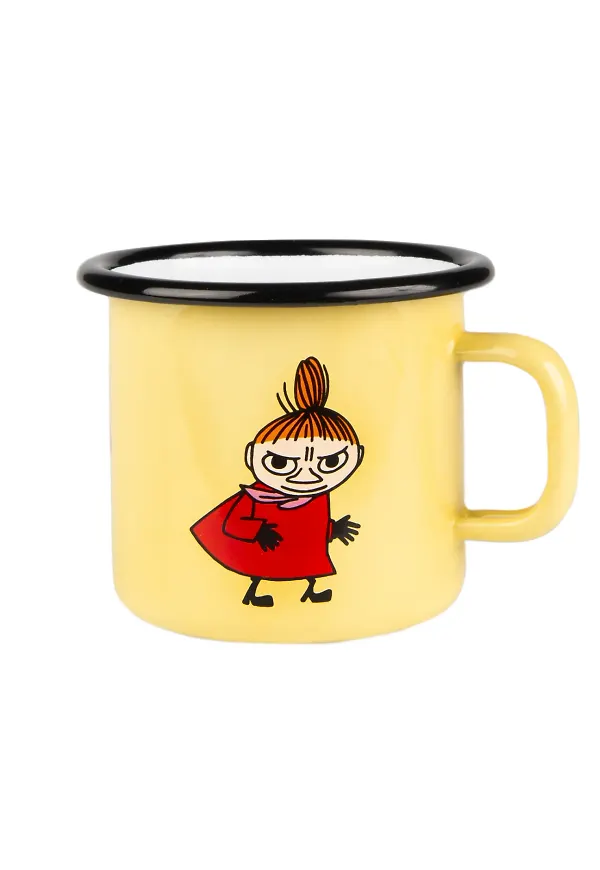 Gul Muurla-emaljmugg i skön modell.