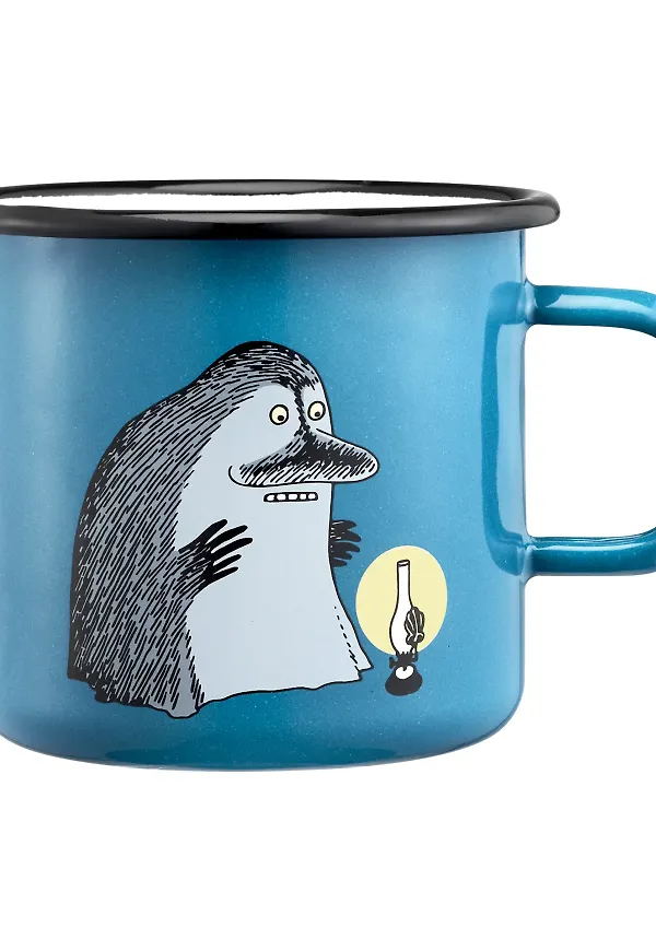 Smickrande emaljmugg i blått från Muurla.