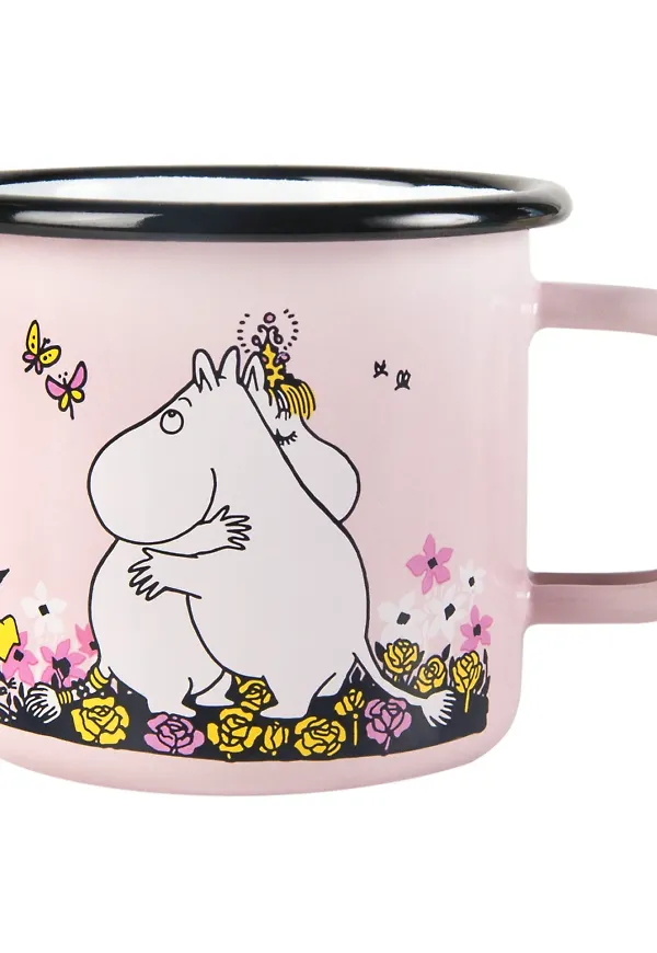 Trendig emaljmugg i rosa från Muurla.