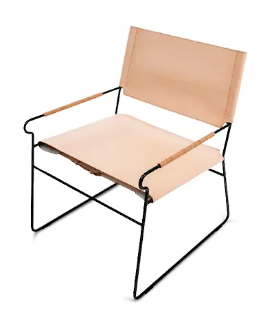 Riktigt snygg beige fåtölj i läder från OX DENMARQ.