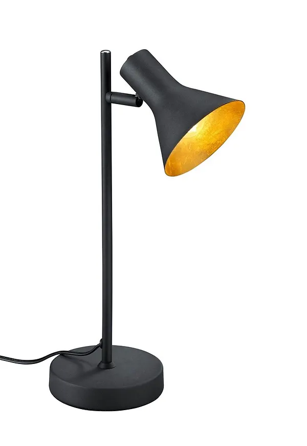 Guld Trio Lighting-skrivbordslampa i stilren modell.