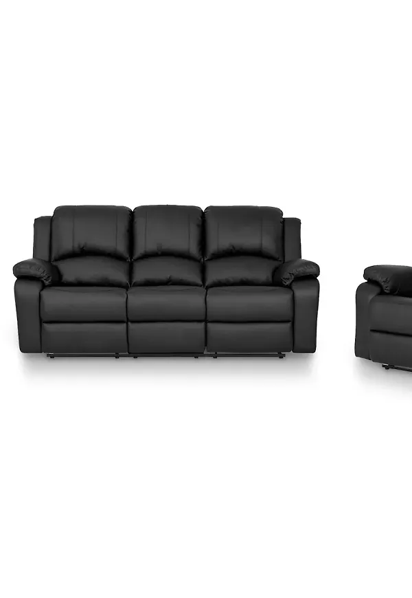 Svart Comfort Living-soffgrupp i riktigt fin modell.