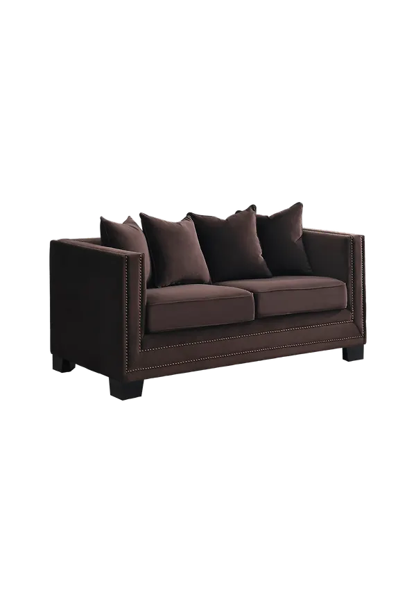Smickrande soffa i brunt från Nordic Furniture Group.
