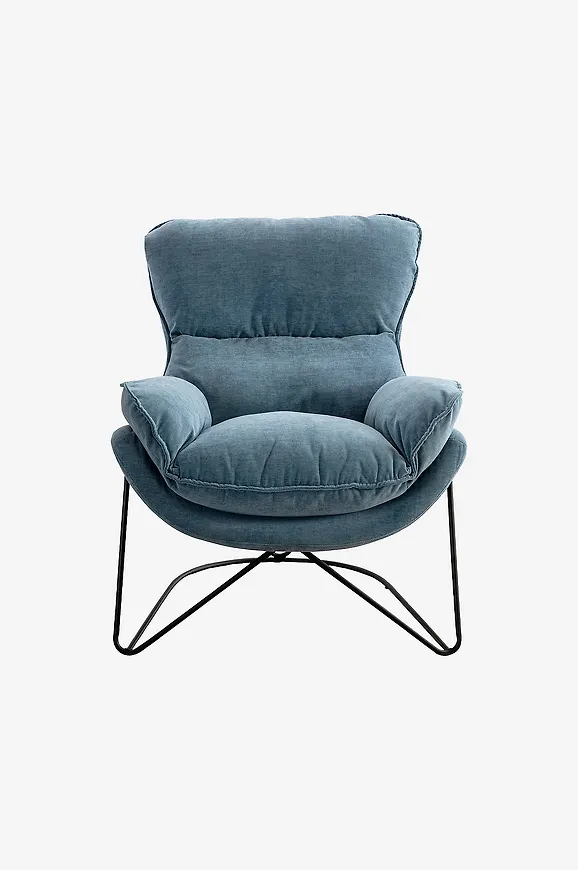 Exklusiv blå fåtölj 2025 från Nordic Furniture Group.