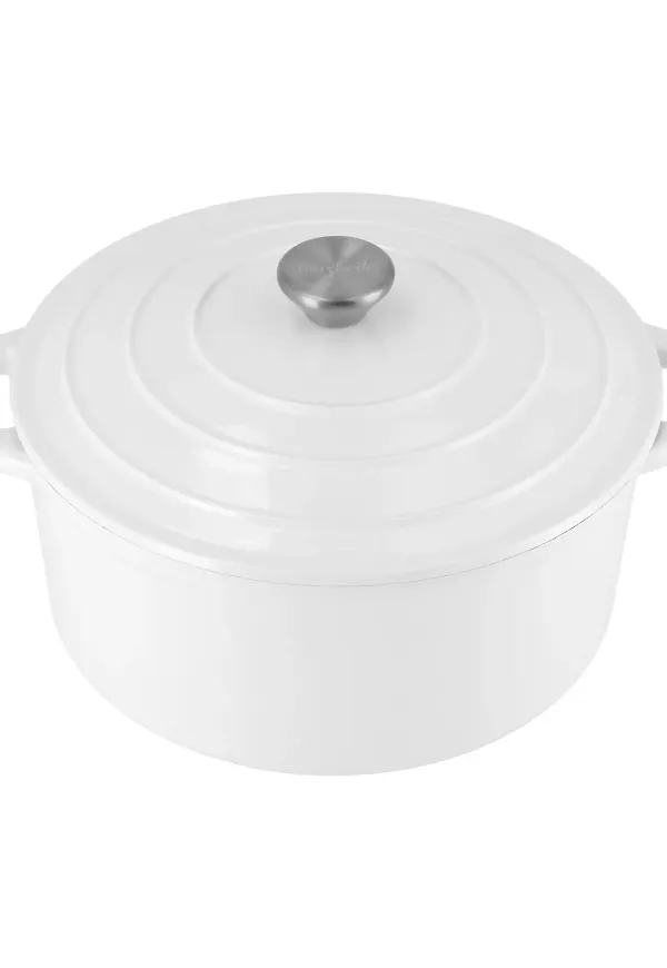Modern gjutjärnsgryta i vitt från Nordwik.