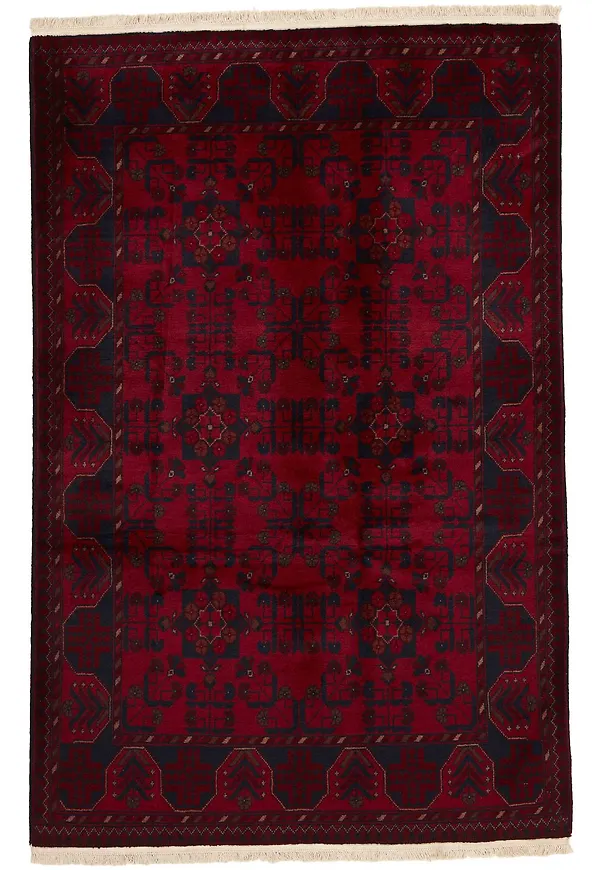 Mörkblå Rezas-ullmatta i riktigt fin modell.