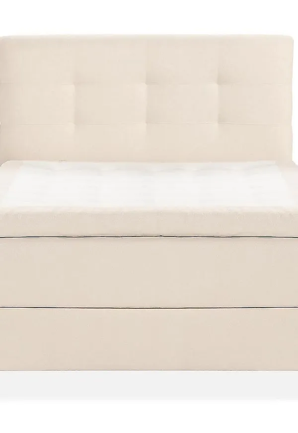Beige Drömvik-kontinentalsäng i snygg modell.