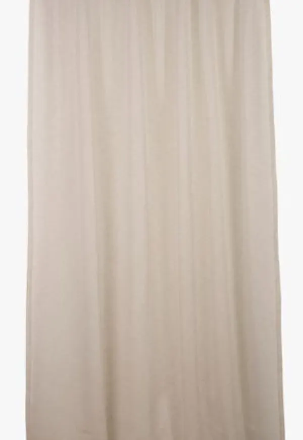 Jättefin hemtex gardin i beige färg gjord i linne.