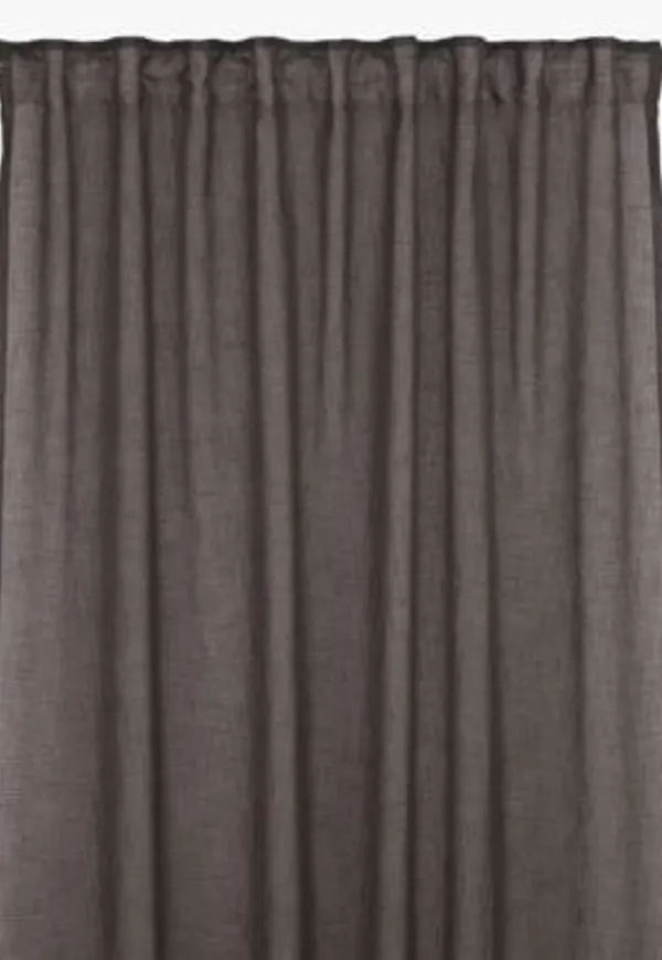 Vacker gardin i mörkgrå färg gjord i linne.