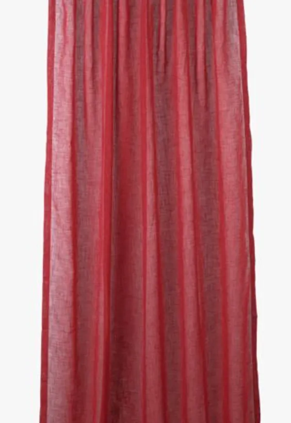 Riktigt trendig linnegardin i rött från hemtex.