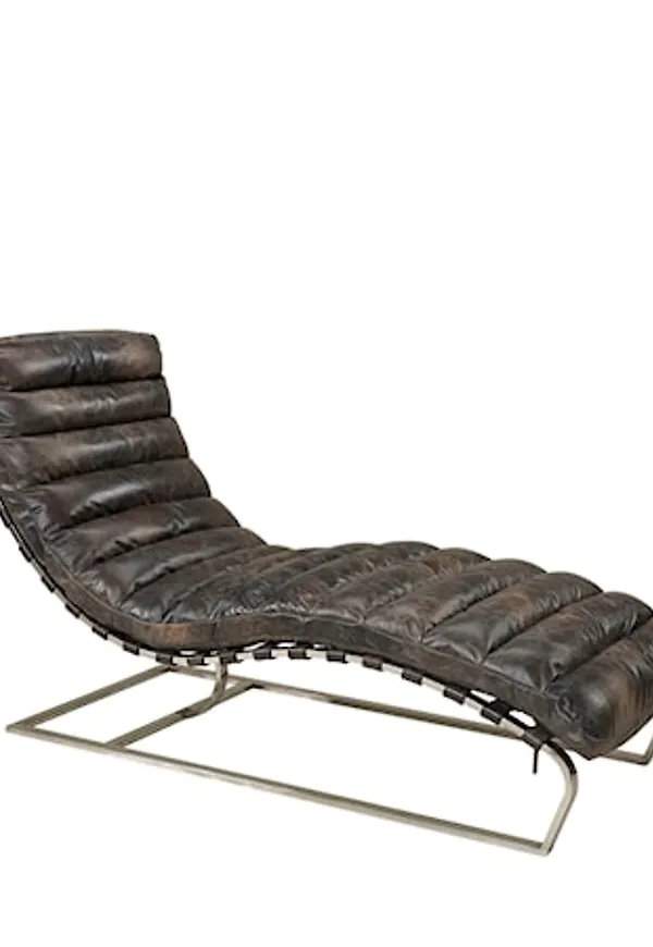 Brun Artwood-läderfåtölj i moderiktig modell.