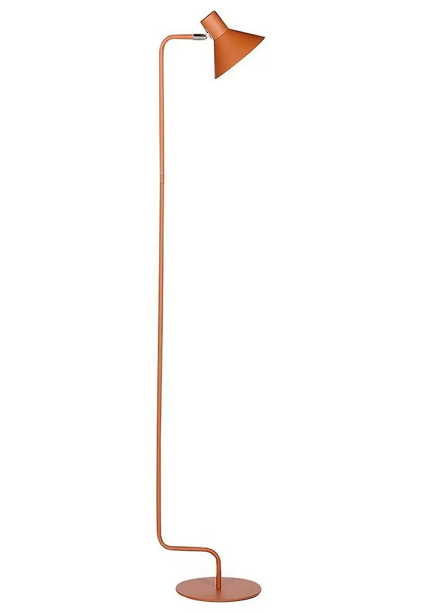 Smickrande golvlampa i orange färg gjord i järn.